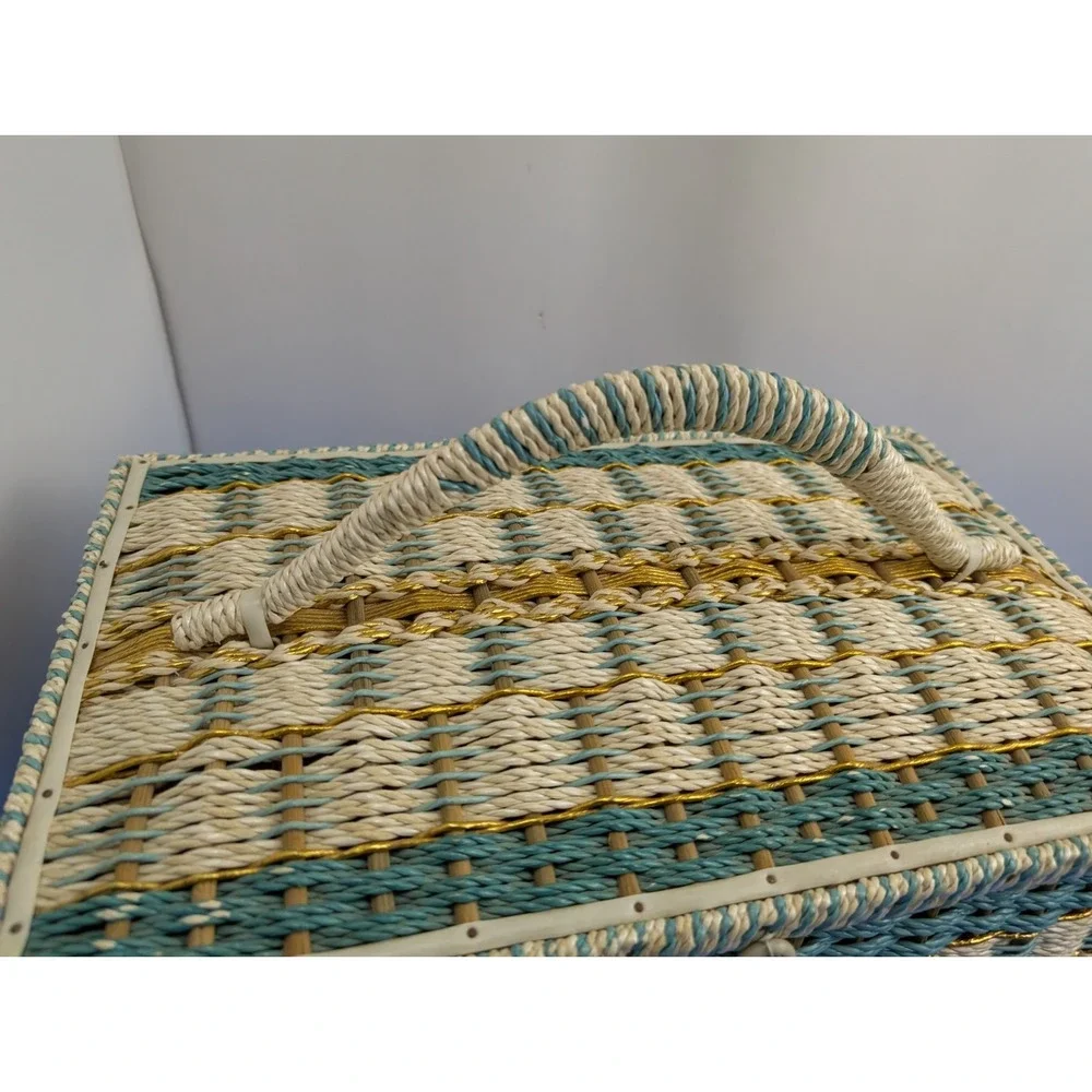 Vintage Wicker Sewing Basket LARGE 15